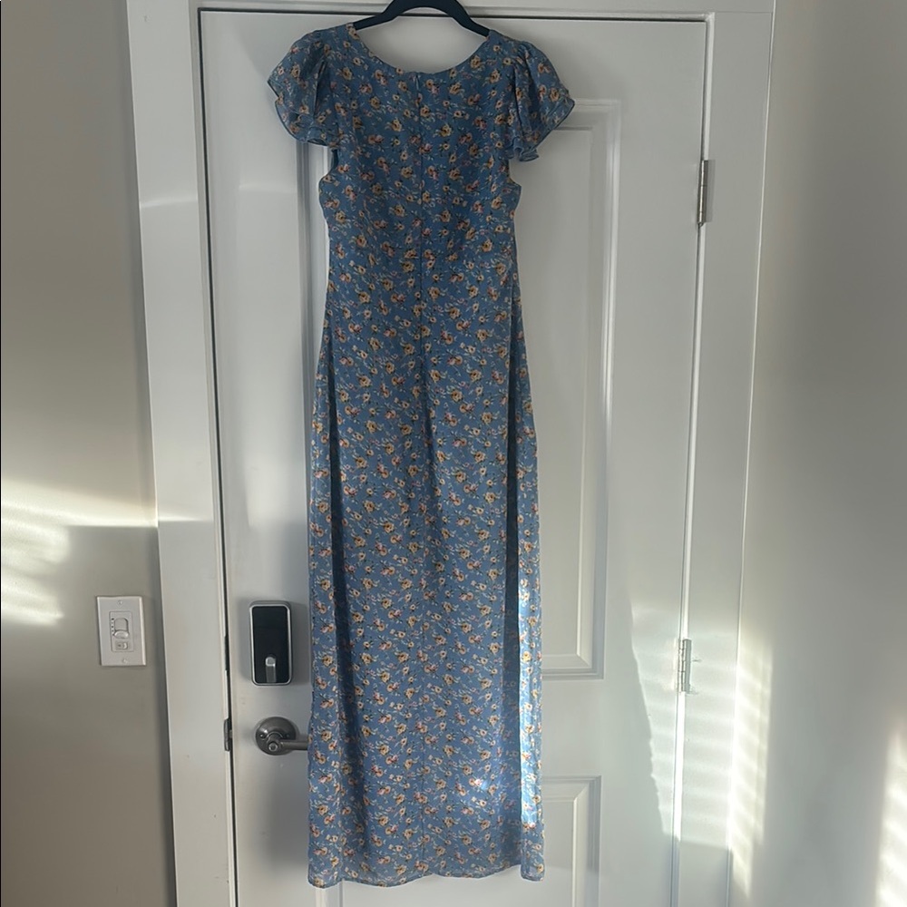 Blue Floral Maxi Dress - Picture 3 of 5